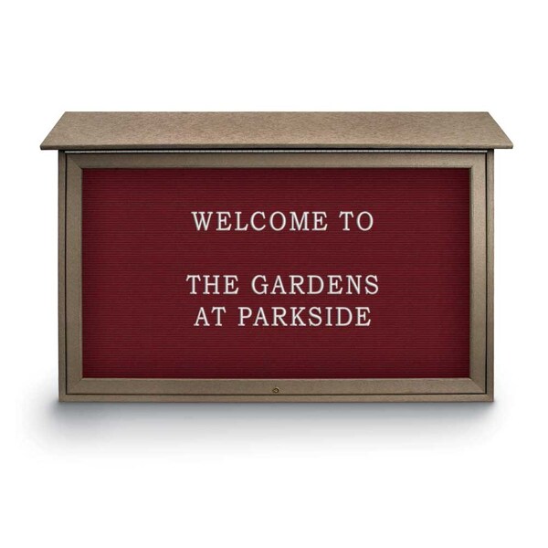 Indoor Enclosed Combo Board, 42"x32", Satin Frame/Black & Cork